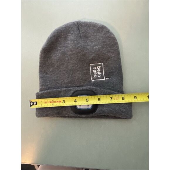 Hello Bello Beanie Cap with LED Light Gray Logo Hunting Outdoor Snow skiing EUC - Picture 9 of 9